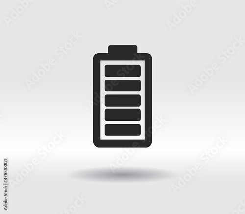 Battery load icon, vector illustration. Flat design style