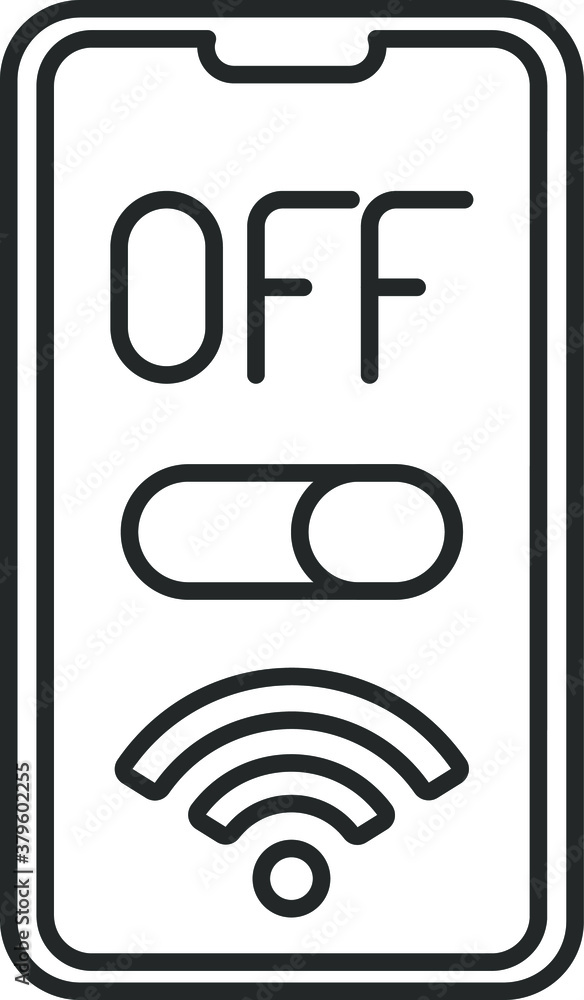 line icon, turn off the phone, button slider, wifi line icon, turn off the phone, button slider, wifi