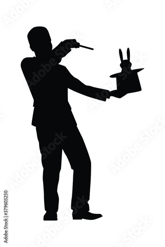 Magician silhouette vector