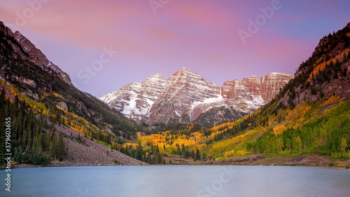 Landscape photo of Maroon bell in Colorado USA photo