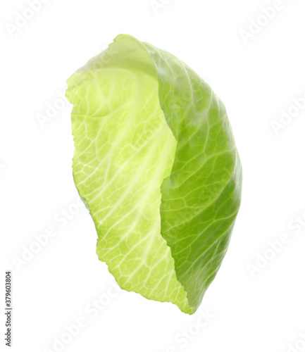 Leaf of fresh ripe cabbage isolated on white