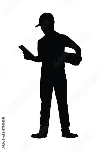 Delivery man silhouette vector