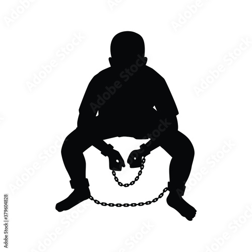 Prisoner silhouette vector