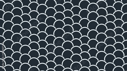 Moving Wiggling Circles Stacked in Parallax Rows Columns Fish Scale Effect