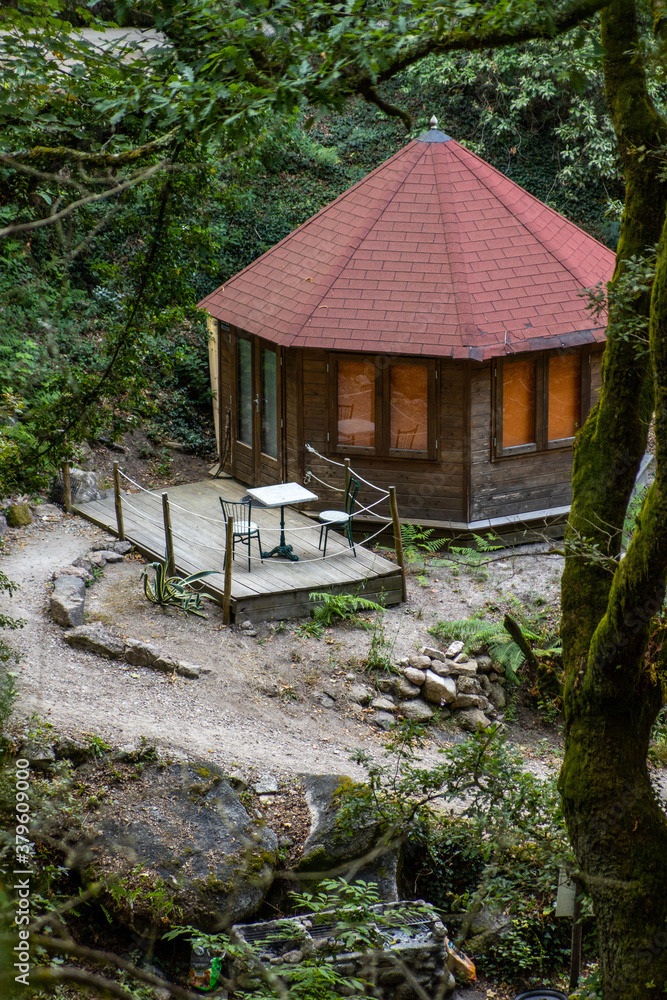 bungalow in the middle of the forest, in the national park of peneda geres, braga, portugal