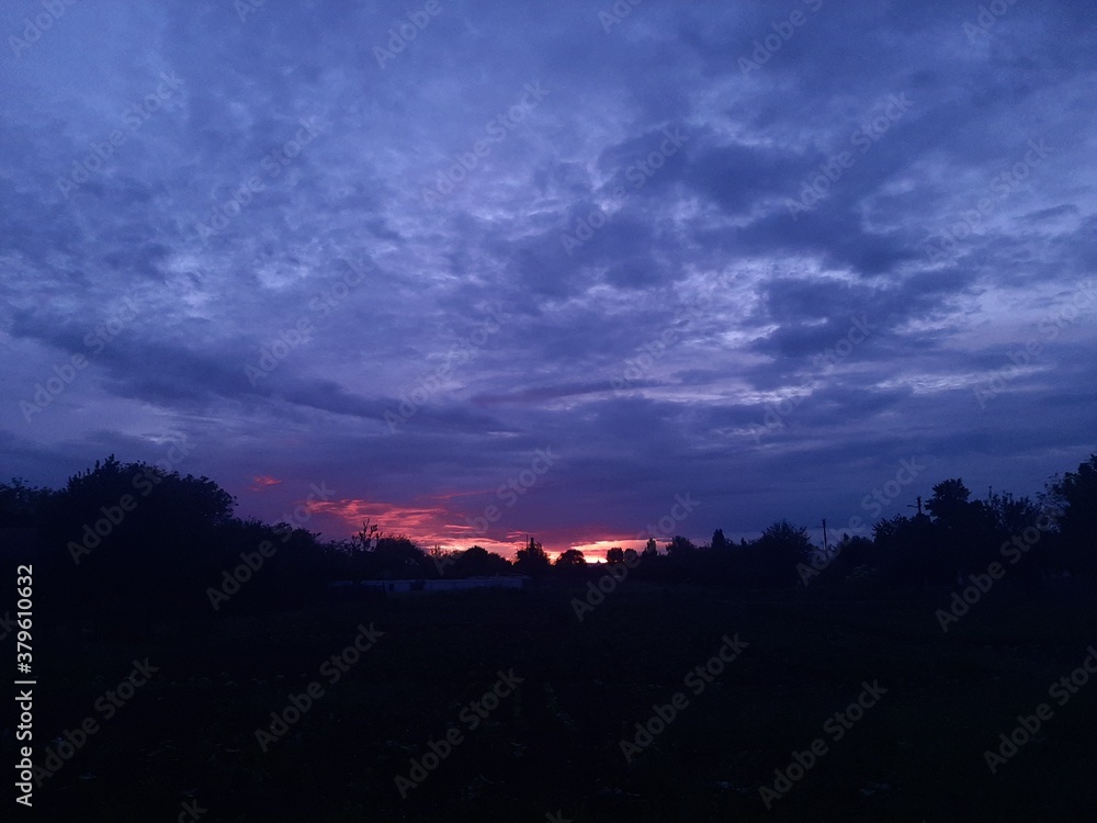 sunset in the mountains