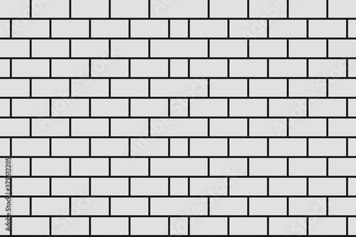 Brick wall texture black and white seamless pattern. Brickwork background