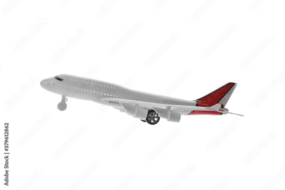 Toy airplane isolated on white. Travel concept Toy airplane isolated on white. Travel concept