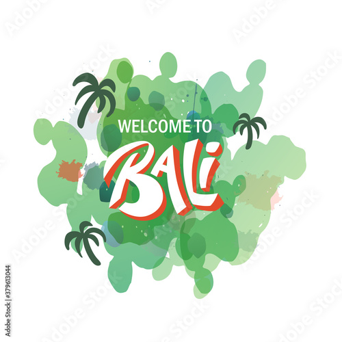 Isolated vector illustration of Lettering logo Bali