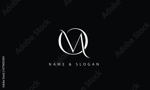 OM, MO, O, M abstract letters logo monogram