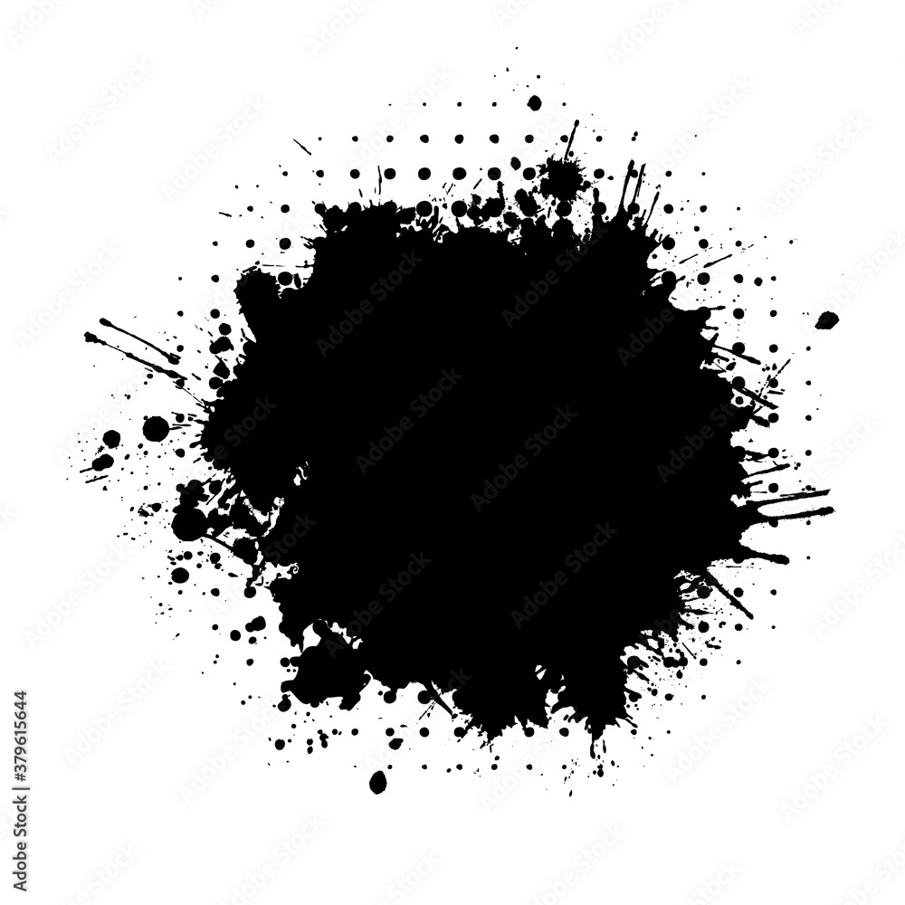 Black blot. Grunge Design Element. Brush Strokes. Vector illustration