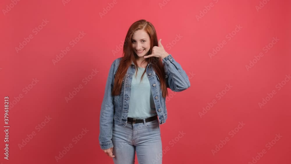 Hey you, call me. Cute girl pointing to you and doing talking on the telephone gesture. Hey you, call me. Cute girl pointing to you and doing talking on the telephone gesture.