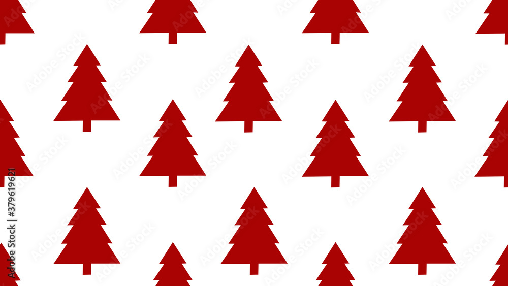Paper cut christmas red tree seamless on white background , illustration concept Paper cut christmas red tree seamless on white background , illustration concept