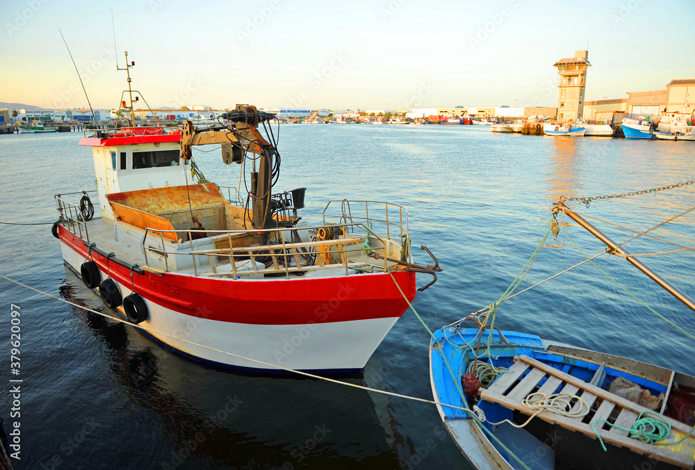 Fishing port of Olhao. Fishing industry and fish canning was the most important activity of this coastal town in southern Portugal.