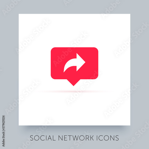 Social network app icon. UX UI design tooltip element. Instagram notification vector icon. Symbol for web site and mobile application.