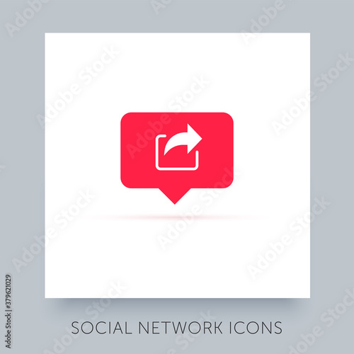 Social network app icon. UX UI design tooltip element. Instagram notification vector icon. Symbol for web site and mobile application.