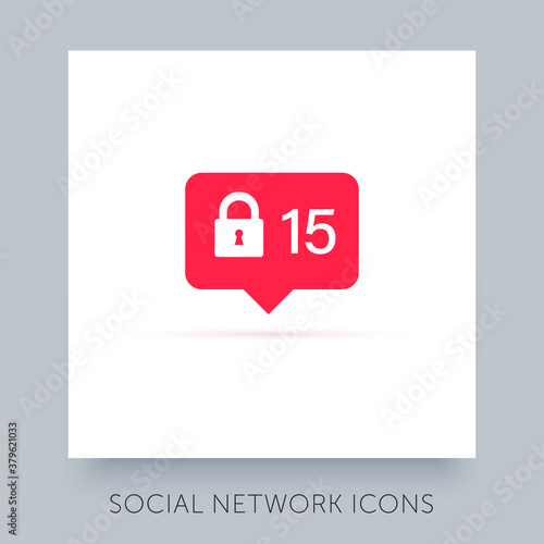 Social network app icon. UX UI design tooltip element. Instagram notification vector icon. Symbol for web site and mobile application.