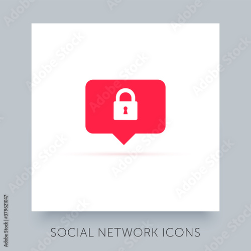 Social network app icon. UX UI design tooltip element. Instagram notification vector icon. Symbol for web site and mobile application.