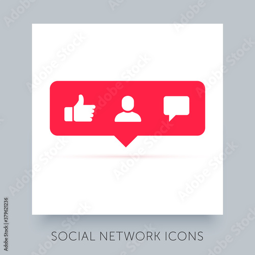 Social network app icon. UX UI design tooltip element. Instagram notification vector icon. Symbol for web site and mobile application.