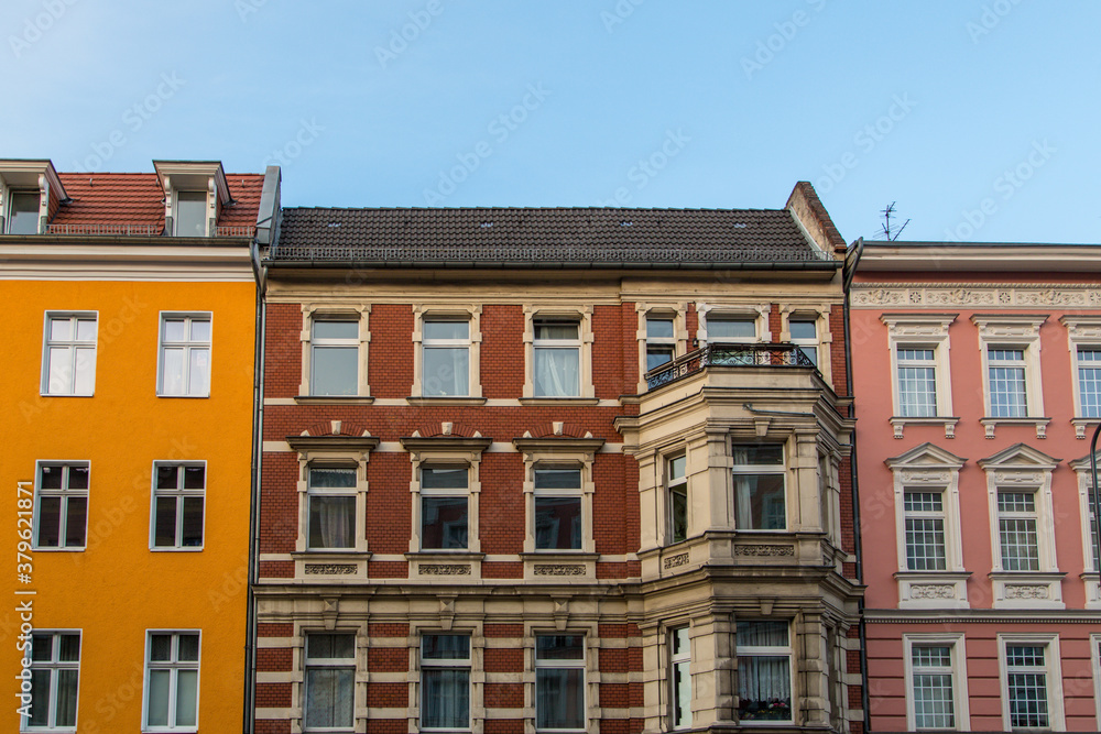 Face of old colorful houses in Berlin