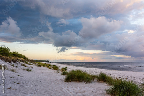 clouds over the beach