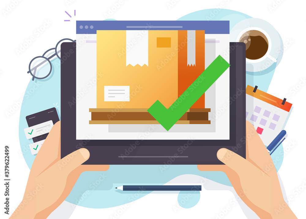 Internet Parcel Cargo freight order shipped status online on digital tablet, internet ...