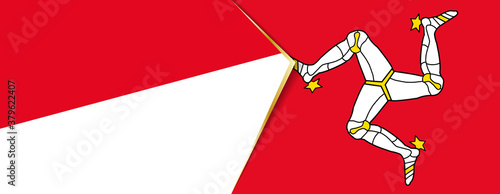 Monaco and Isle of Man flags, two vector flags.
