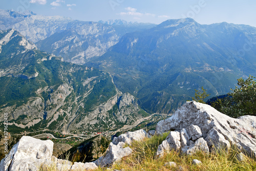 The deep gorge of the Tara River on the border of Montenegro and Albania