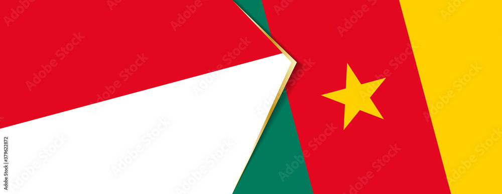 Monaco and Cameroon flags, two vector flags. Monaco and Cameroon flags, two vector flags.