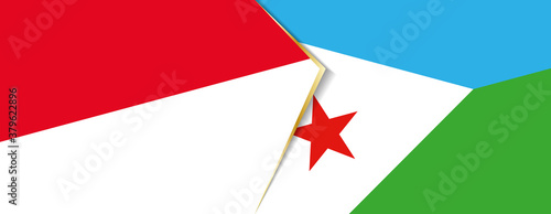 Monaco and Djibouti flags, two vector flags.