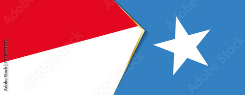 Monaco and Somalia flags, two vector flags.