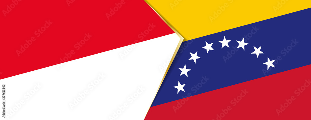 Monaco and Venezuela flags, two vector flags. Monaco and Venezuela flags, two vector flags.