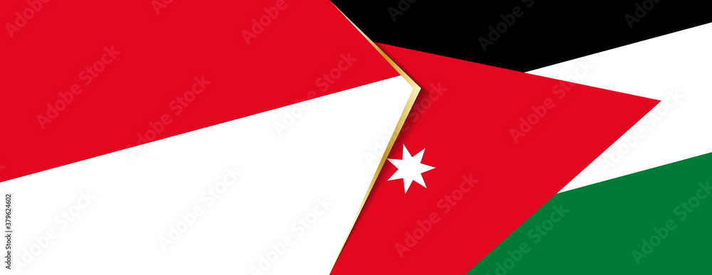 Monaco and Jordan flags, two vector flags. Monaco and Jordan flags, two vector flags.