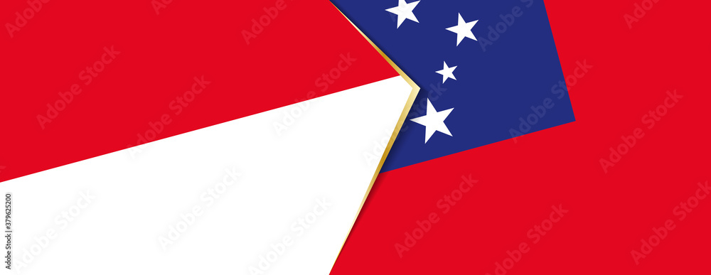 Monaco and Samoa flags, two vector flags. Monaco and Samoa flags, two vector flags.