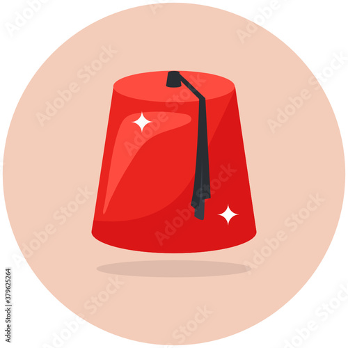 
Flat rounded vector design of taqiyah cap 
