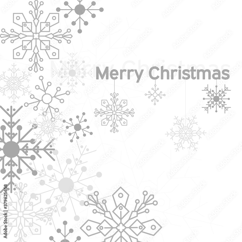 Elegant christmas card with snowflakes. 