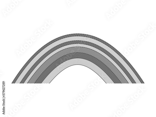 Anticline. Folding of sedimentary rock symbol layers. Geological structure. photo