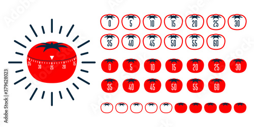 Timer pomodoro. Pomodoro time managment technique - kitchen timer