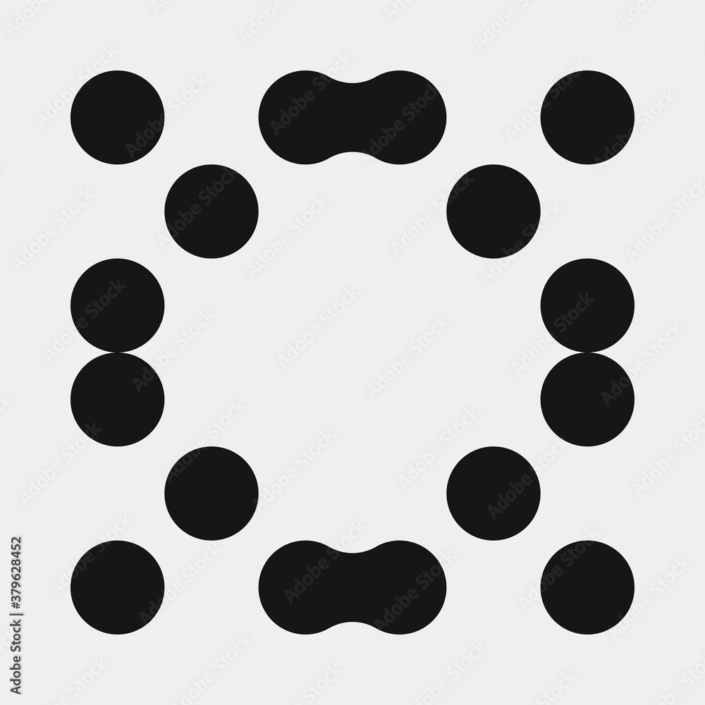 Fototapeta premium Abstract Cross Pattern Dots Logo generative computational art illustration