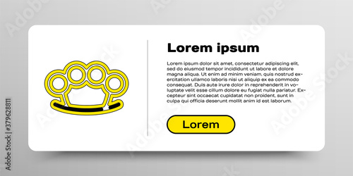 Line Brass knuckles icon isolated on white background. Colorful outline concept. Vector.