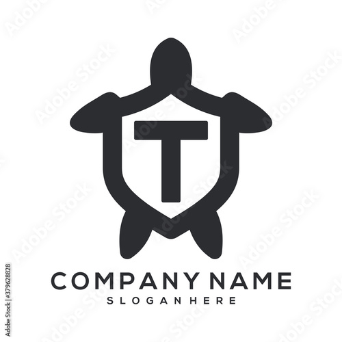 shield turtle  vector logo template