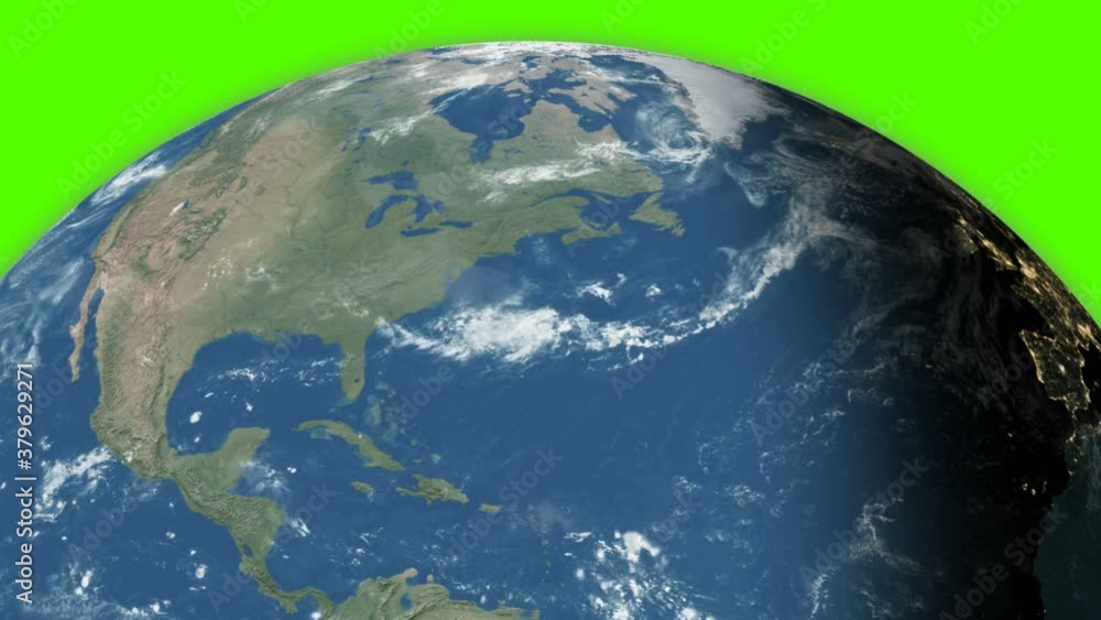 Planet earth from space. Day to night realistic world globe spinning ...