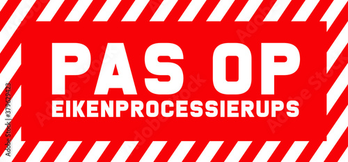 Stop Pine or Oak processionary marching Caterpillar moth Waring procession OPM signs Tiny hairs allergic reaction Poisonous banner Vector tree lind Beware sign Nest, swarm of thaumetopoea processione