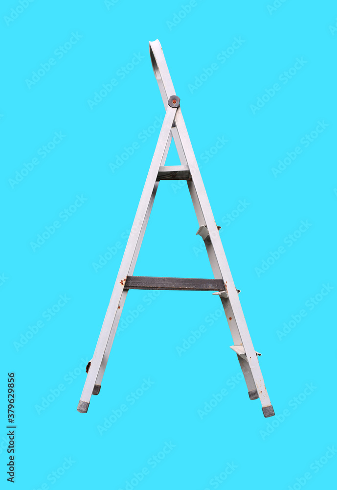 Iron ladder alphabet letter A character font isolated on white background. Iron ladder alphabet letter A character font isolated on white background.