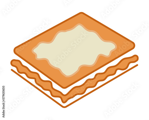 Puff pastry or pastry sheet bread vector color icon for apps and websites