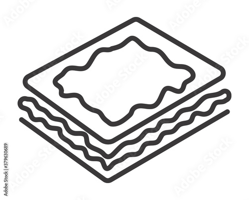 Puff pastry or pastry sheet breads line art vector icon for apps and websites