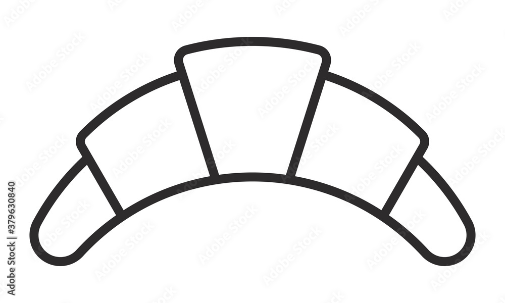 Croissant bread line art vector icon for apps and website Croissant bread line art vector icon for apps and website