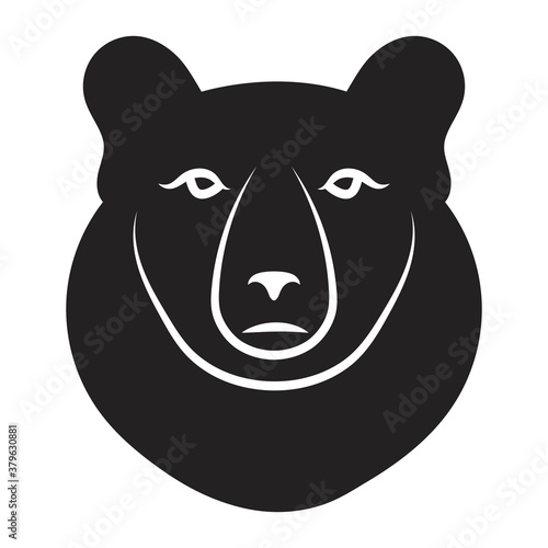 Grizzly bear or polar bear silhouette flat vector icon for apps and website