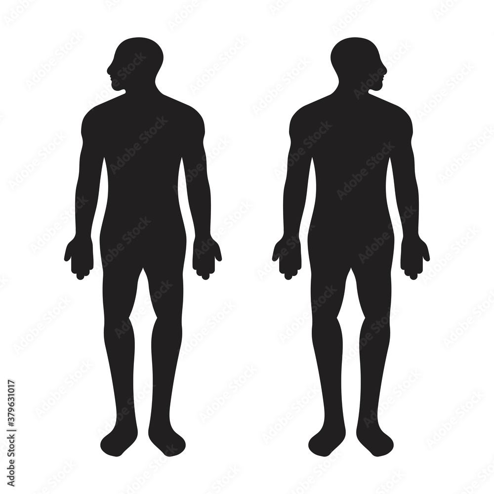 Adult male or men human body flat vector icon for app or websites