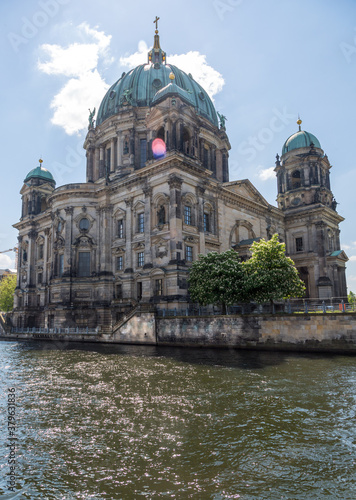 Giant Berlin cathedral under a blue sky by the sea